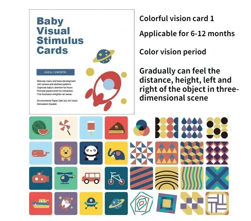 Montessori Black and White Baby Stimulation Cards - High Contrast Learning