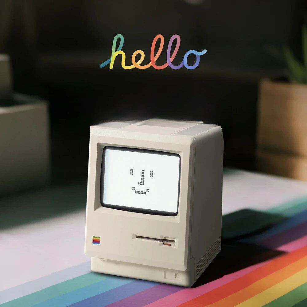 Retro Macintosh Digital Alarm Clock - Stylish Desktop Decor