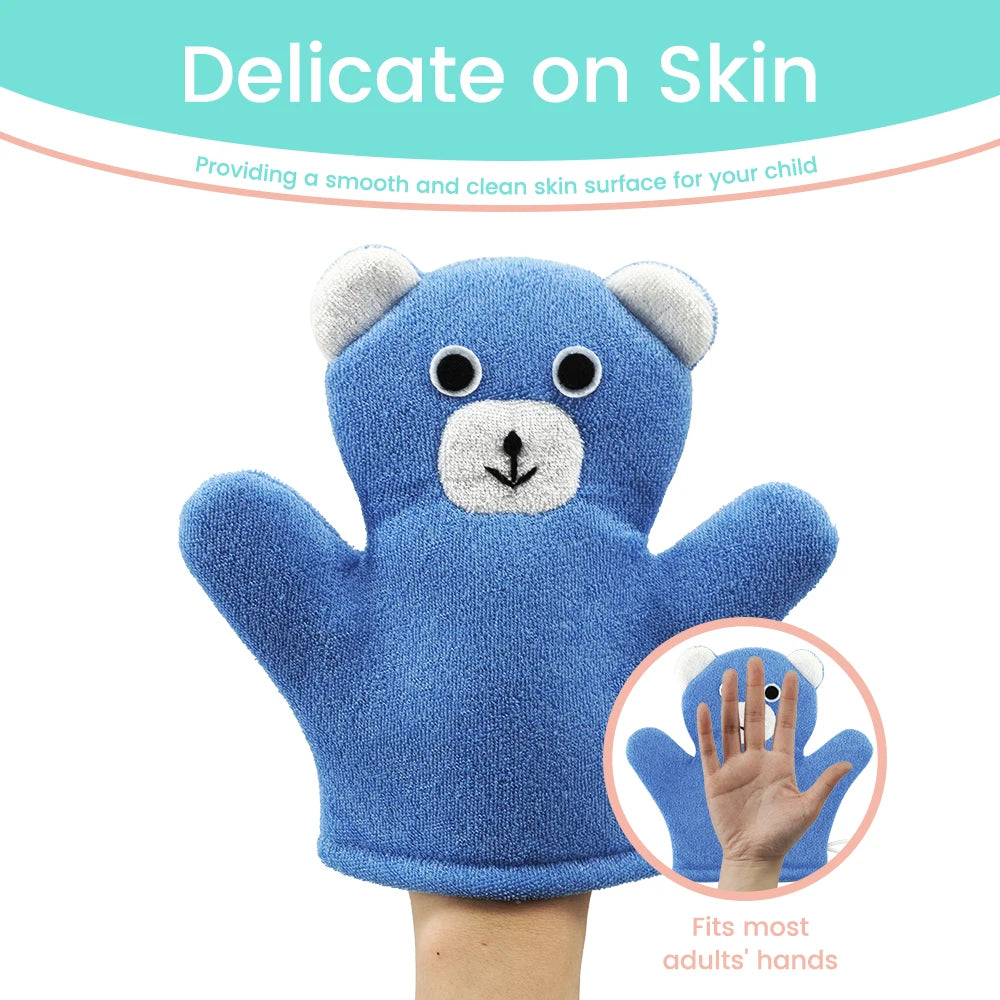 Cute Animal Shape Baby Bath Glove - Non-Slip Toddler Shower Sponge