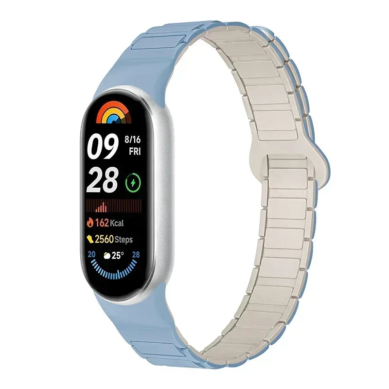 Premium Two-Tone Silicone Sports Watchband for Xiaomi Mi Band 8/9/10