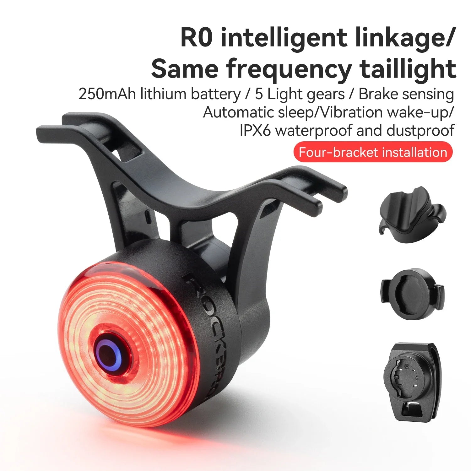 ROCKBROS Smart Brake Taillight - Enhance Night Safety on Bicycles