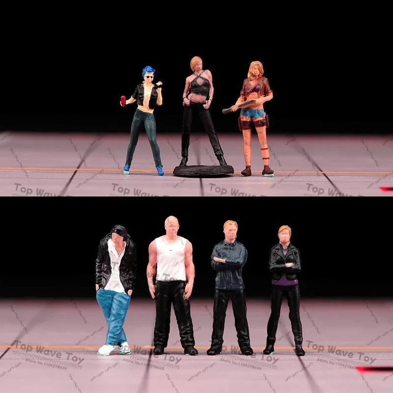 Creative Miniature Painted Figures for Car Model Photography