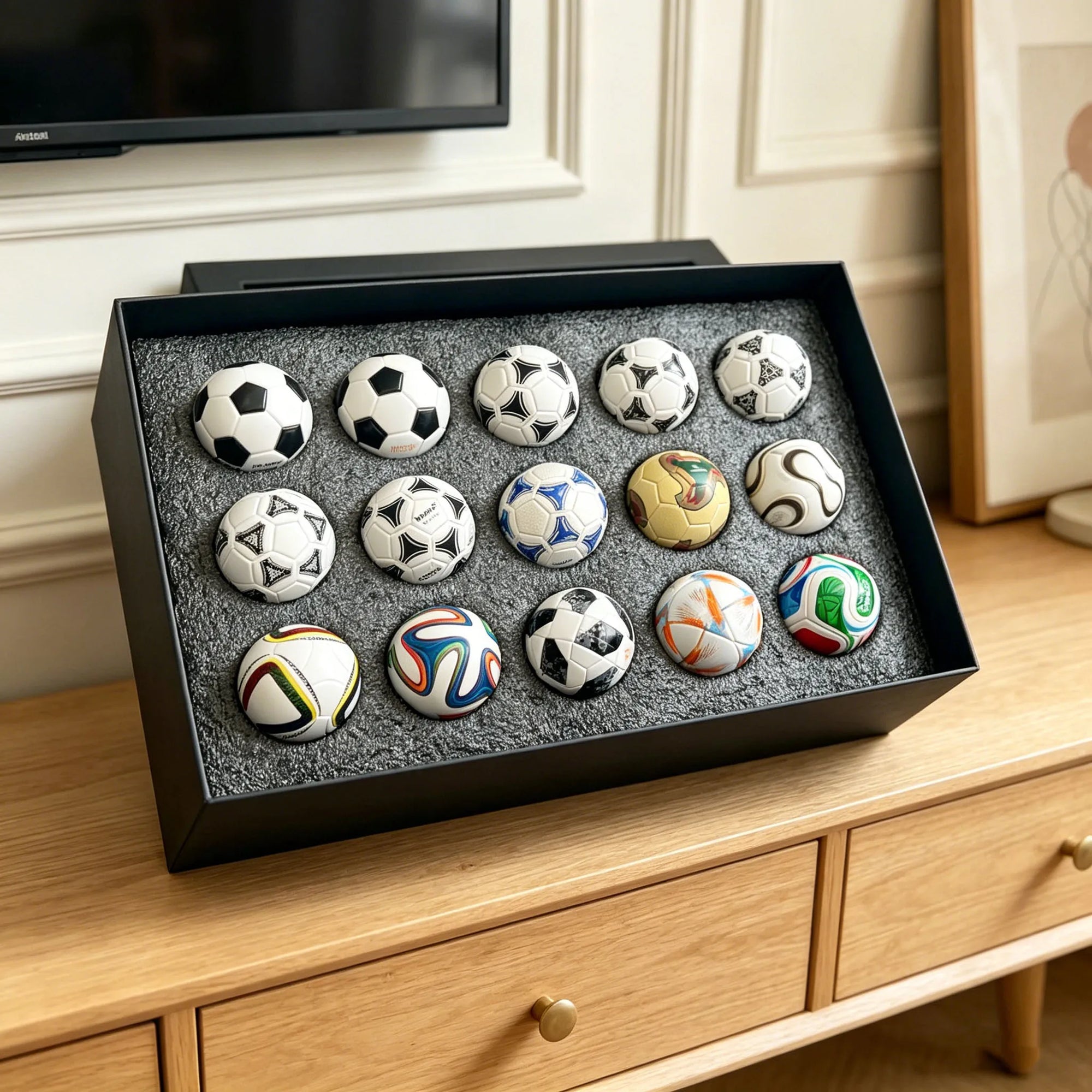 15Pcs Mini Soccer Ball Collection - Historical Commemorative Set