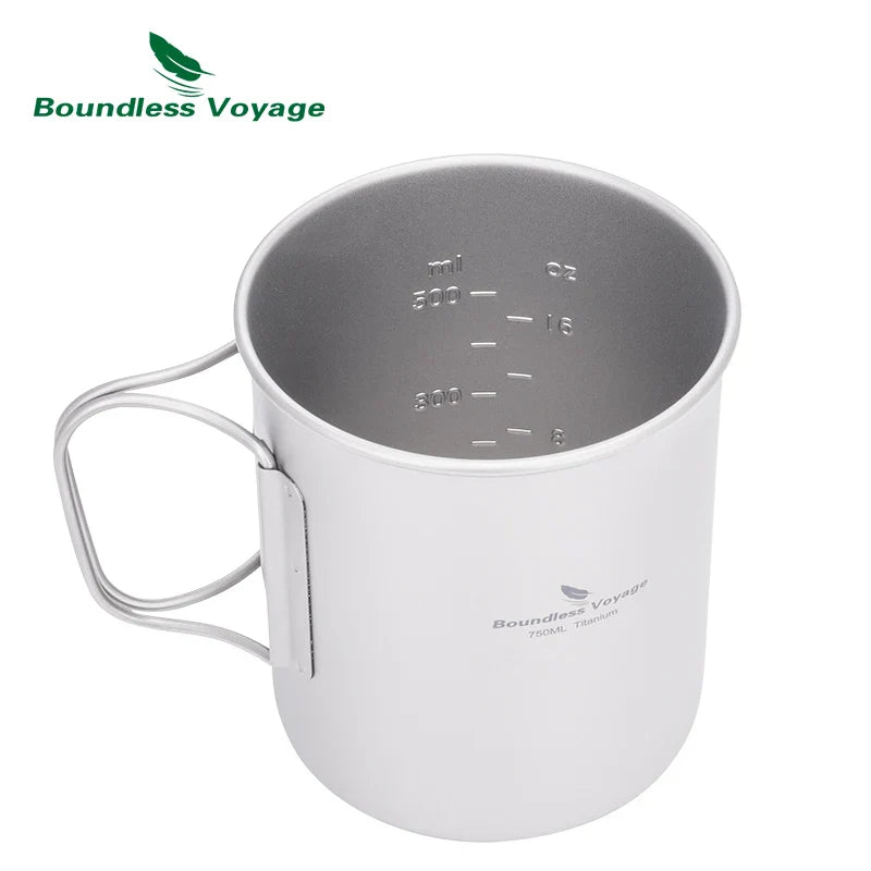 Titanium Camping Mug with Lid - Stackable & Durable Travel Cup