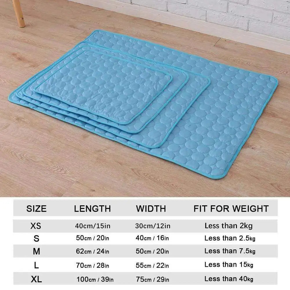 Cooling Pet Mat | Summer Dog & Cat Ice Silk Blanket - Breathable & Washable