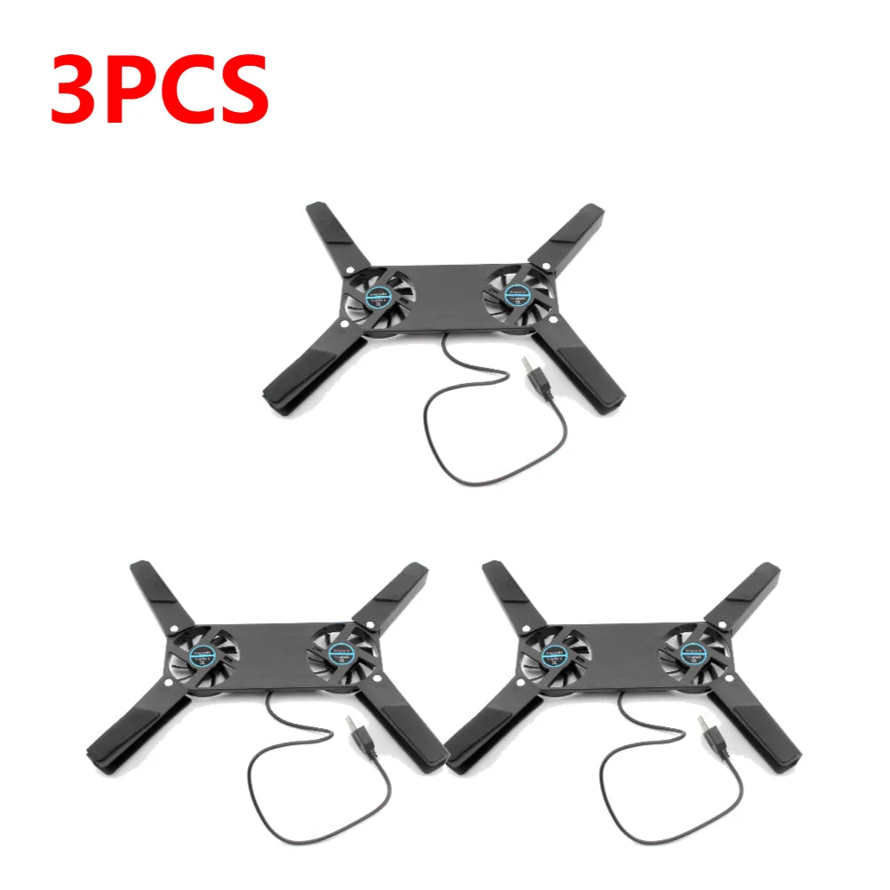 USB-Powered Laptop Cooling Pad with Dual Fans - Portable & Foldable