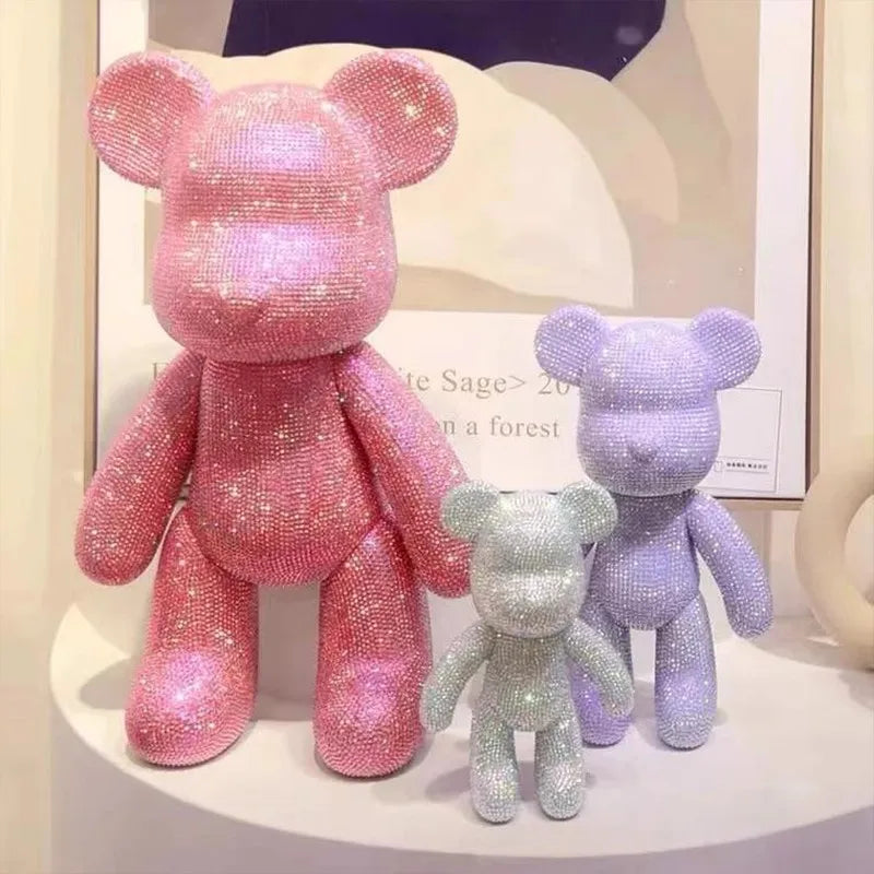 Glittering Rhinestone Bear Figurine - DIY Jewelry Decoration