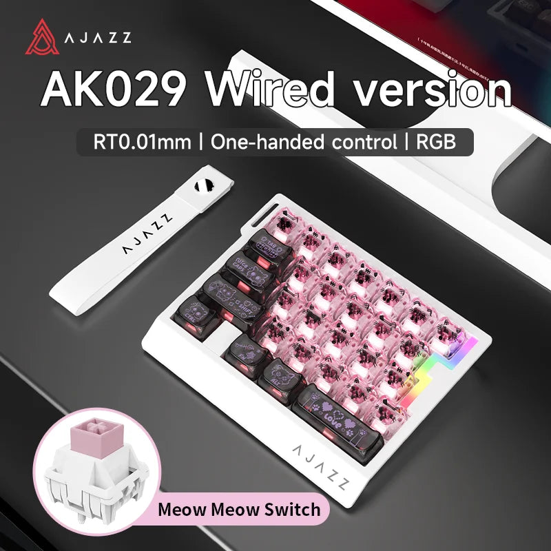 AJAZZ AK029 HE Wired Mini Mechanical Gaming Keyboard - 29 Keys