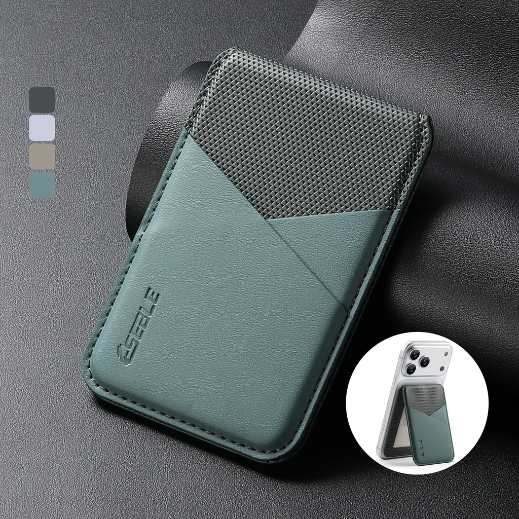 Elegant Leather Wallet MagSafe Card Holder for iPhone & Galaxy