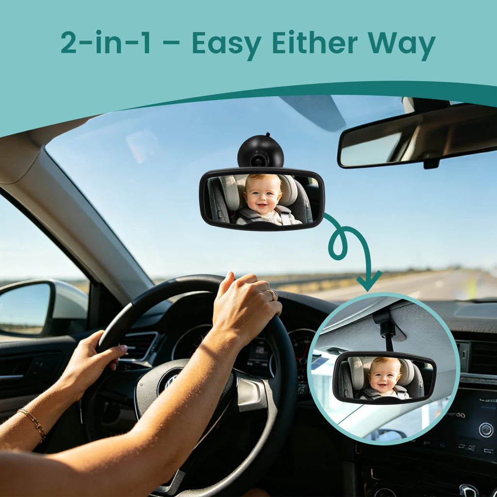 Shatterproof 360° Baby Car Mirror - Adjustable Rear View Observation