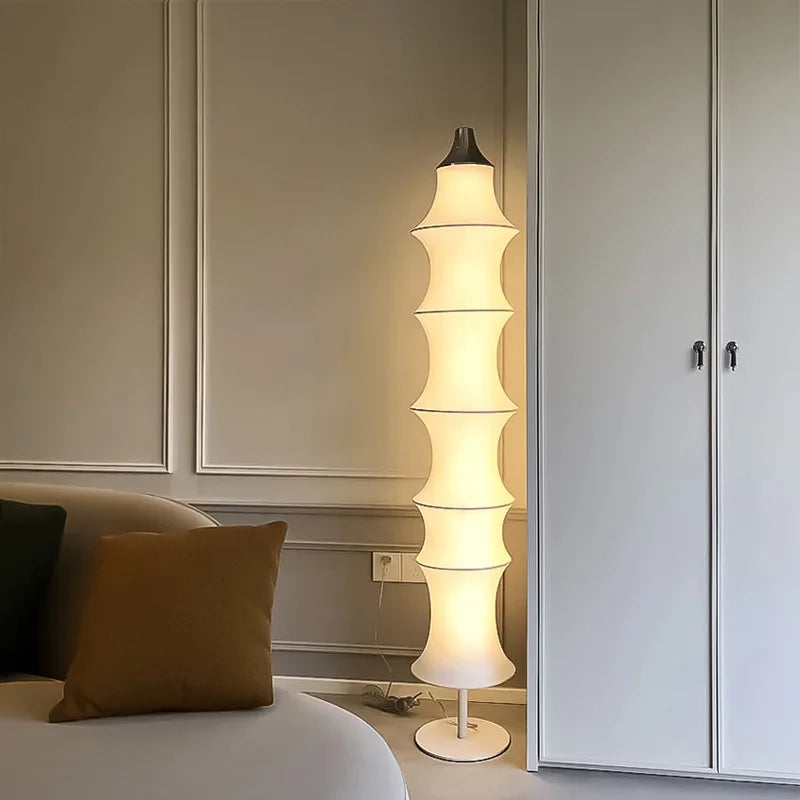 Elegant Modern Silk Art Floor Lamp - LED Lighting for Stylish Decor