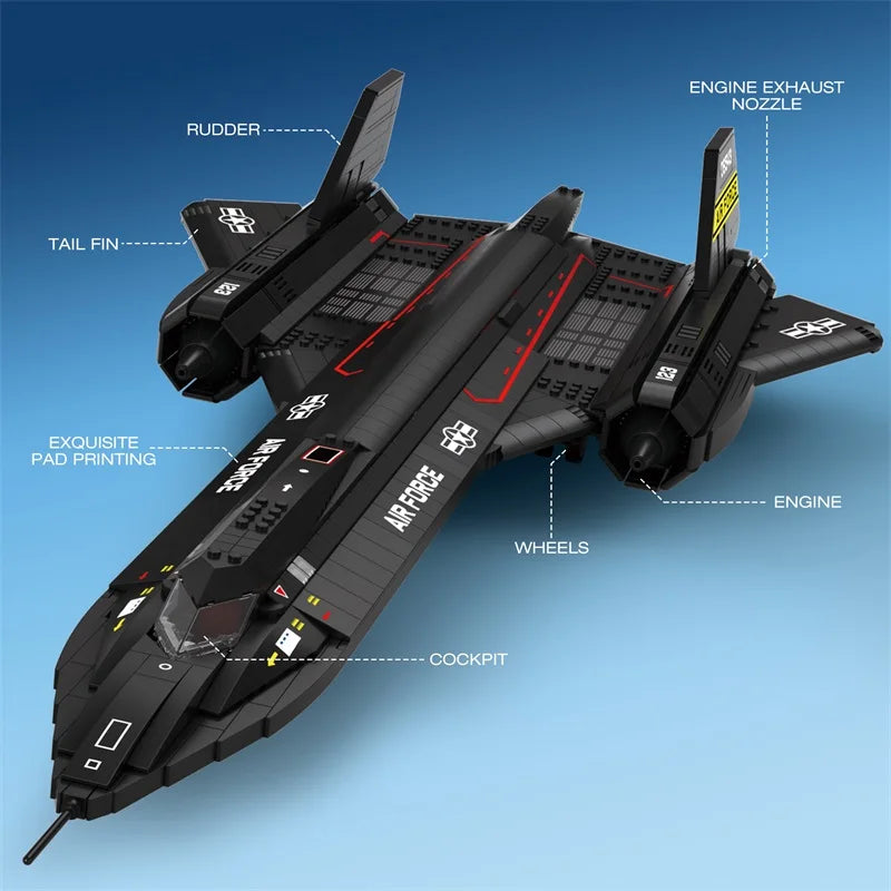 1775Pcs Military Blackbird Airplane Building Blocks - Creative Fun Toy Set