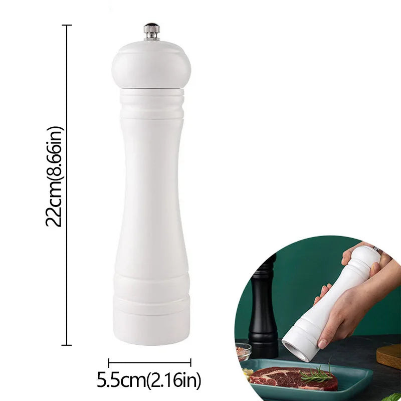 8-Inch Wooden Salt and Pepper Grinder – Adjustable Ceramic Mill