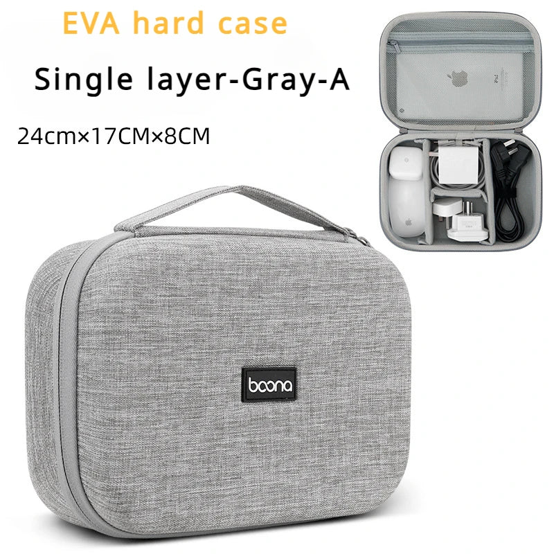 Hard Shell Digital Storage Bag for Travel Power Bank & Cables
