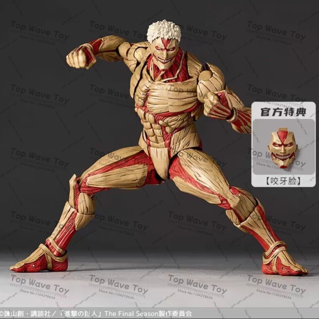 Kaiyodo Revoltech Armored Titan Reiner Braun Anime Action Figure