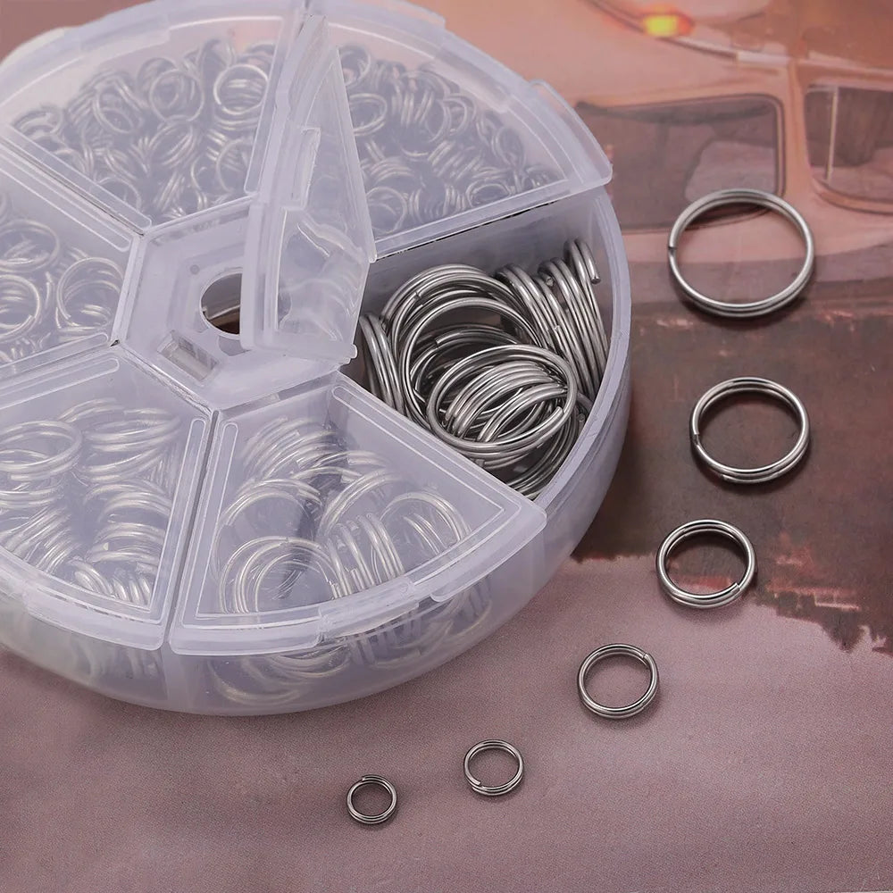 Stainless Steel Double Keychain Connector for DIY Jewelry Projects
