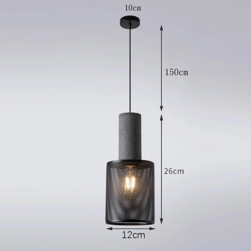 Vintage Industrial Cement Pendant Light - E27 LED Chandelier