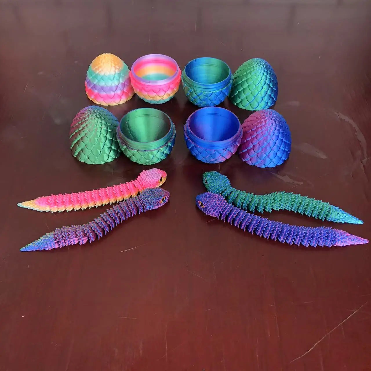 3D Printed Snake Egg Figurine - Unique Anime Desk Decor