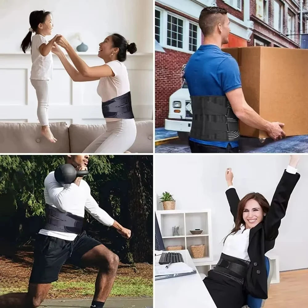 Breathable Back Brace for Lower Back Pain Relief - Support for Heavy Lifting