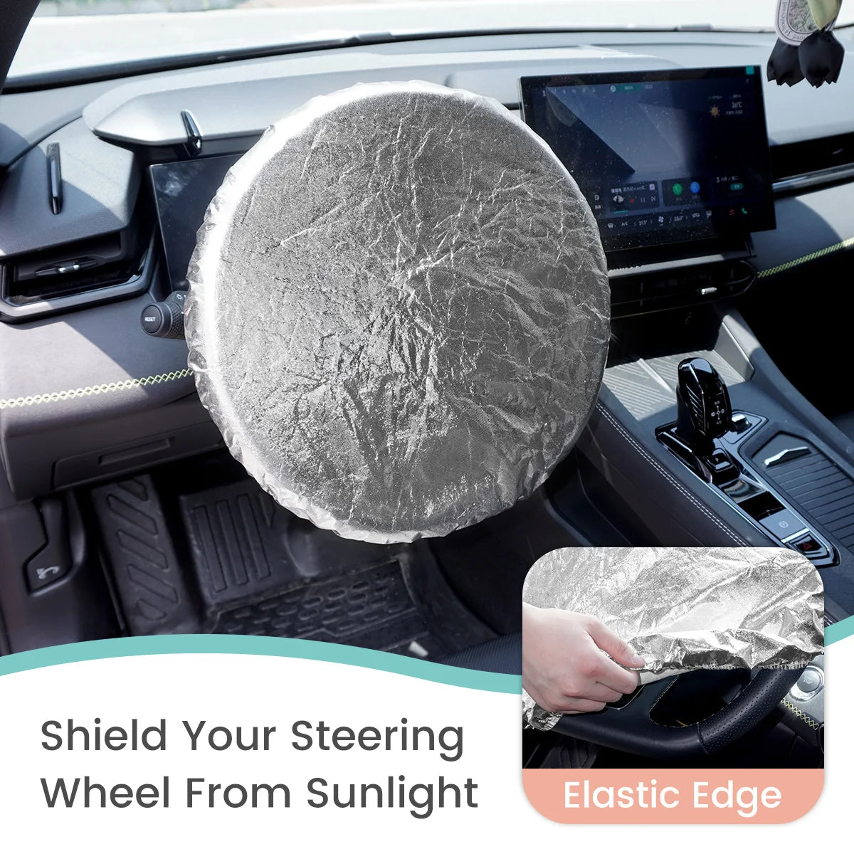Car Steering Wheel Cover Sun Shade - Double-Layer Insulation