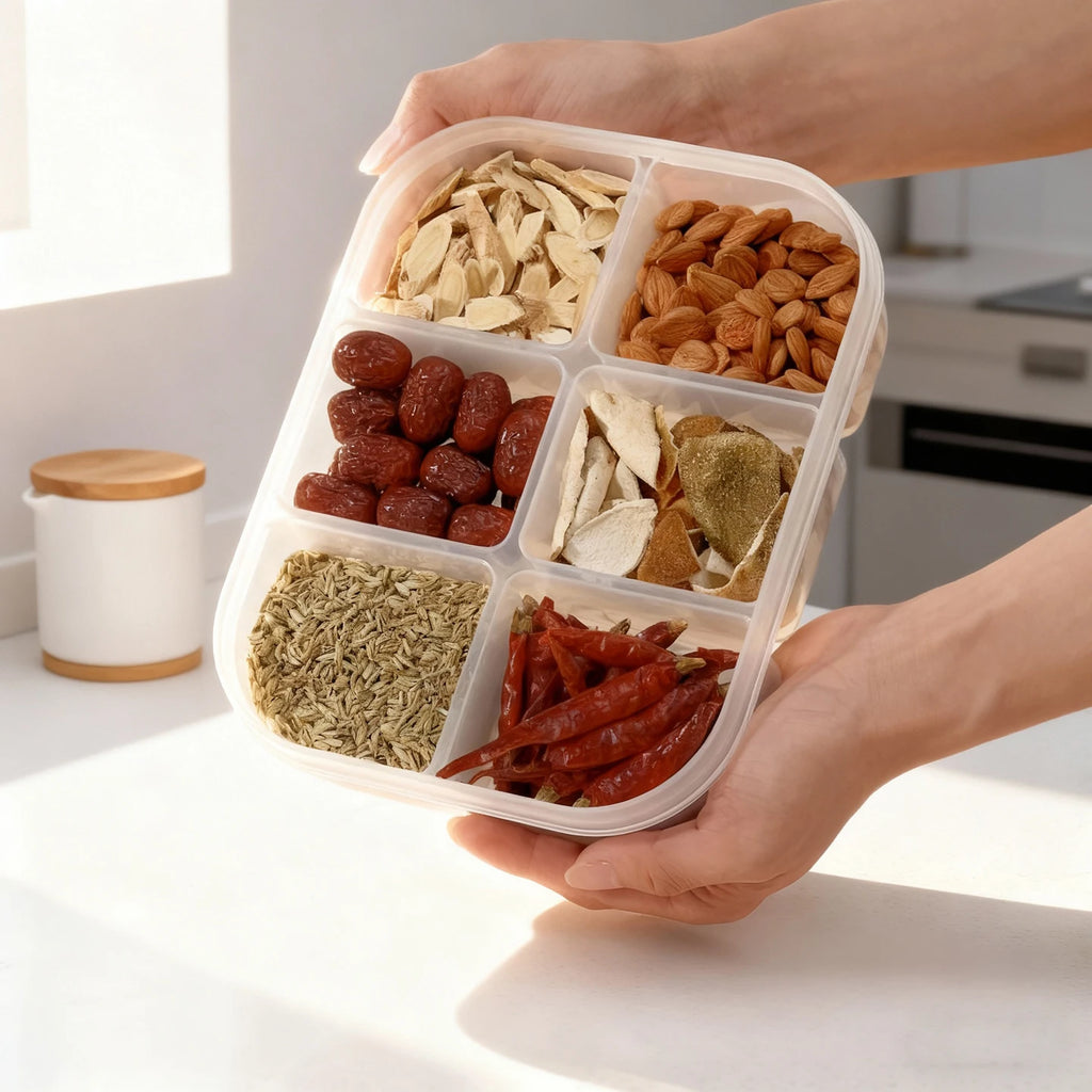 Divided Spice Storage Box - Moisture & Insect Proof Organizer
