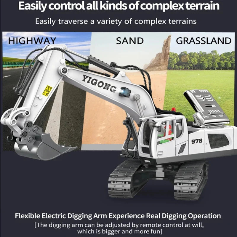 Remote Control Excavator Toy - Educational Fun for Kids