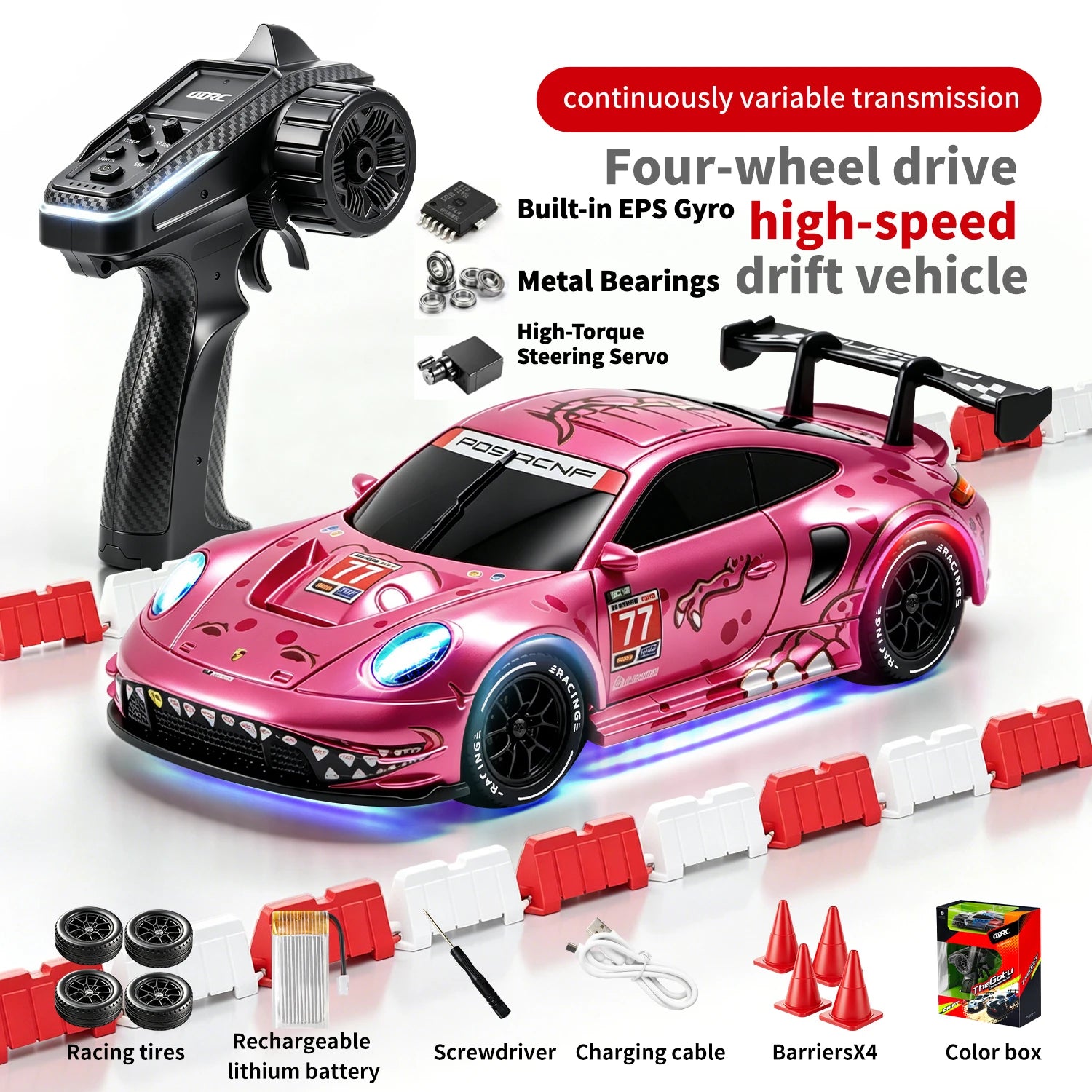 4DRC Mini RC Racing Car - 4WD Pocket Drift 1:43 High-Speed Toy