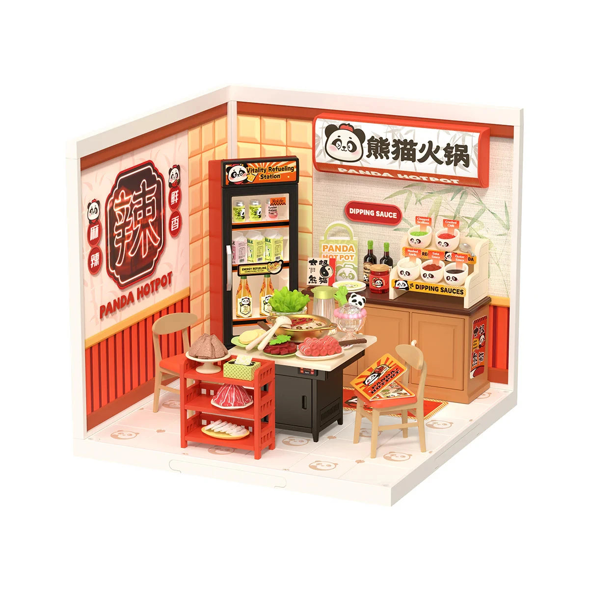 Rolife Panda Hot Pot DIY Miniature Model Kit - Creative Stress Relief Fun