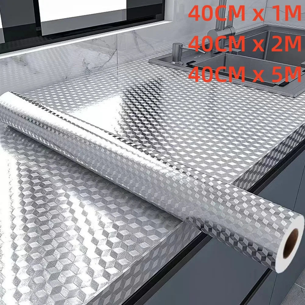 Waterproof Kitchen Countertop Oil-Proof Aluminum Foil Sticker - 1/2/5M