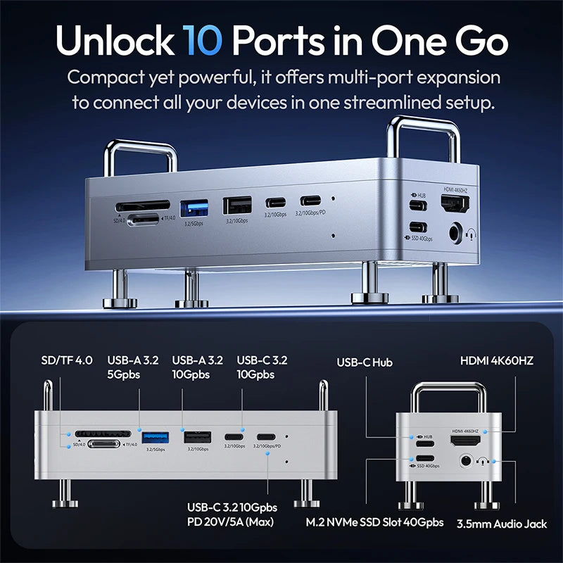 Ulanzi QT03 2-in-1 Docking Station & SSD Enclosure for Mac Mini