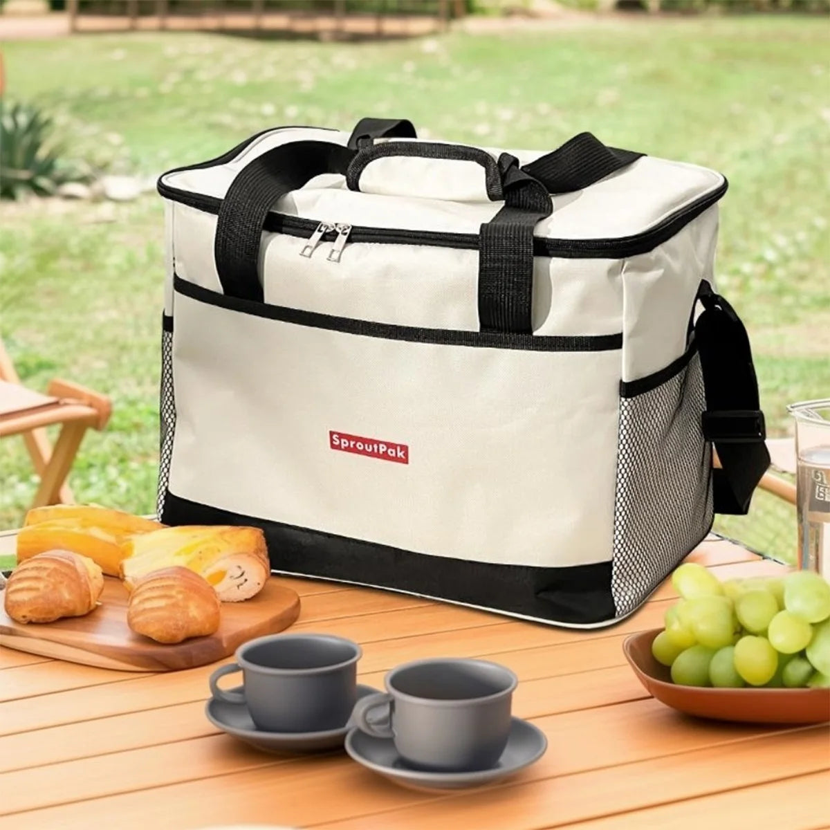 Insulated Lunch Bag - Large Capacity, Waterproof Bento Cooler with Strap