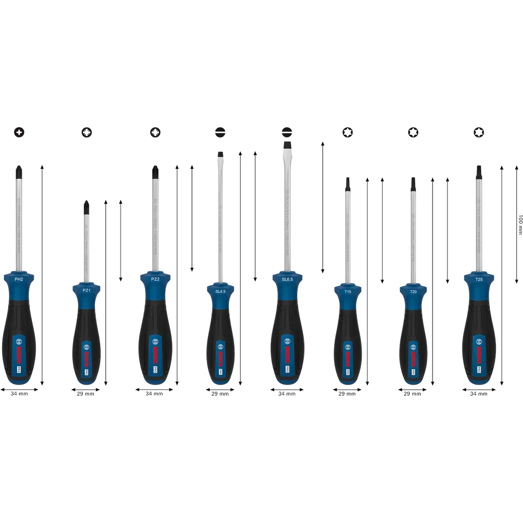 Bosch PRO Screwdriver Set - 6 Pieces for Ultimate Power & Precision