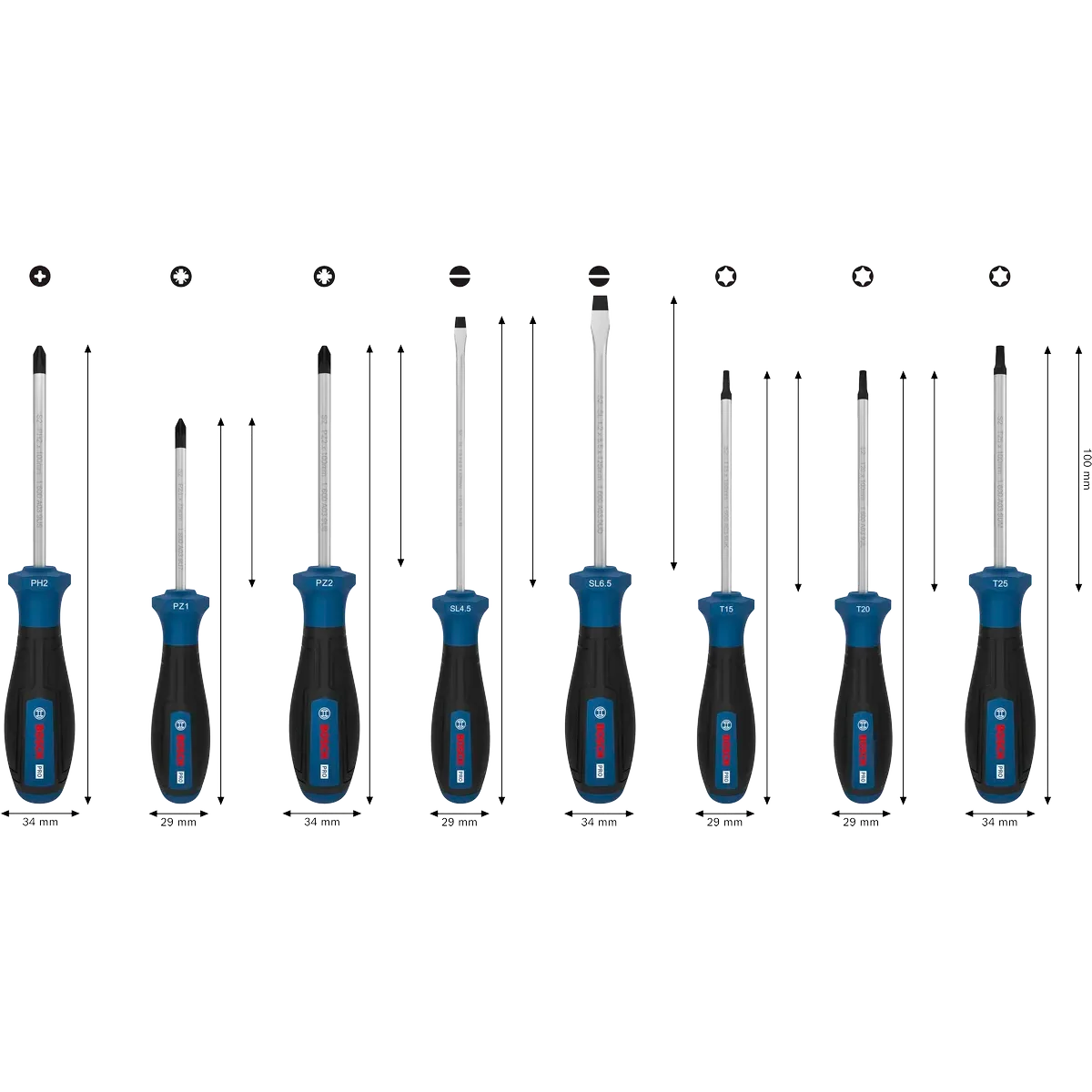 Bosch PRO Screwdriver Set - 6 Pieces for Ultimate Power & Precision