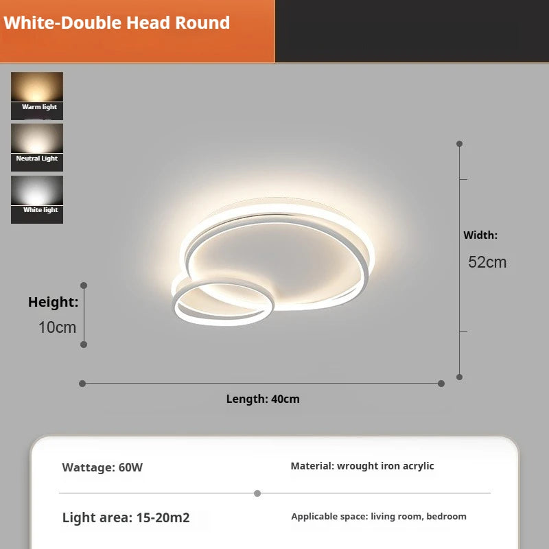 Modern Minimalist Full-Spectrum LED Ceiling Lamp for Eye Protection