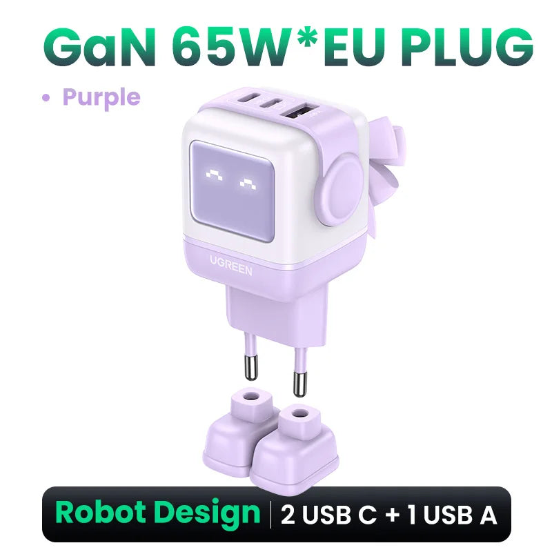 UGREEN 65W GaN Fast Charger - Unique Uno Robot Design