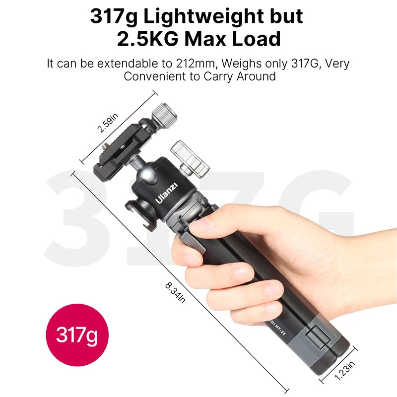 Ulanzi MT-24 Extendable Metal Tripod with Ballhead & Cold Shoe