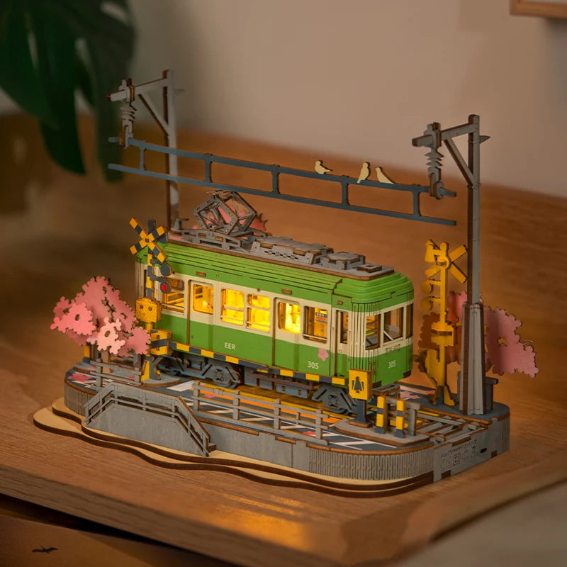 Robotime Sakura Journey 3D Wooden Puzzle Car - Creative Eco-Friendly Fun