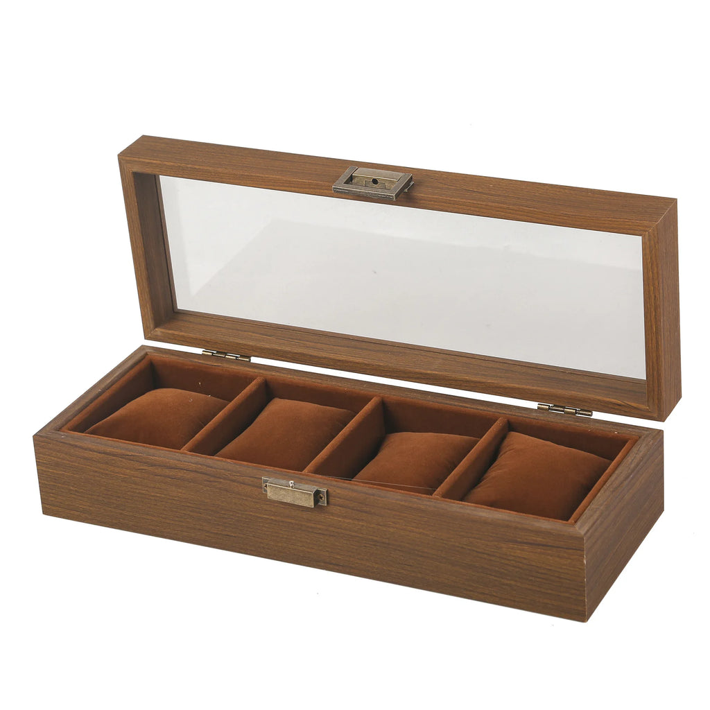 Elegant Wooden Jewelry & Watch Storage Box for Couples