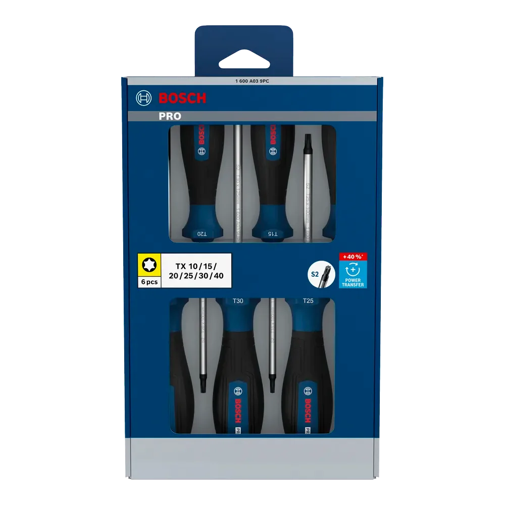BOSCH PRO Torx Screwdriver Set - 6 Durable Hand Tools