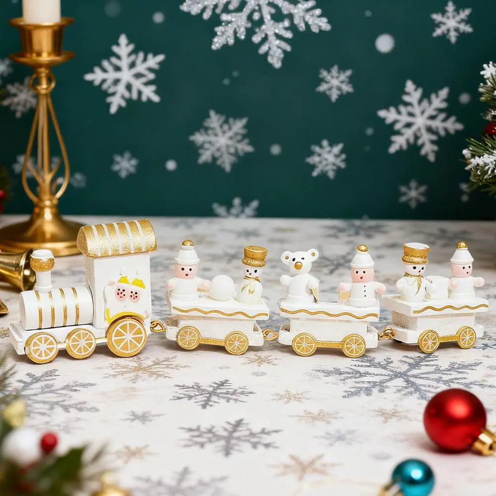 Wooden Christmas Train Decoration - Festive Home Ornament