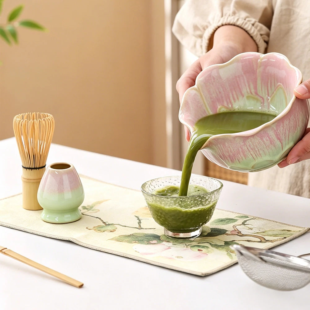 6PCS Elegant Japanese Matcha Tea Set - Bowl, Whisk & Scoop Tools