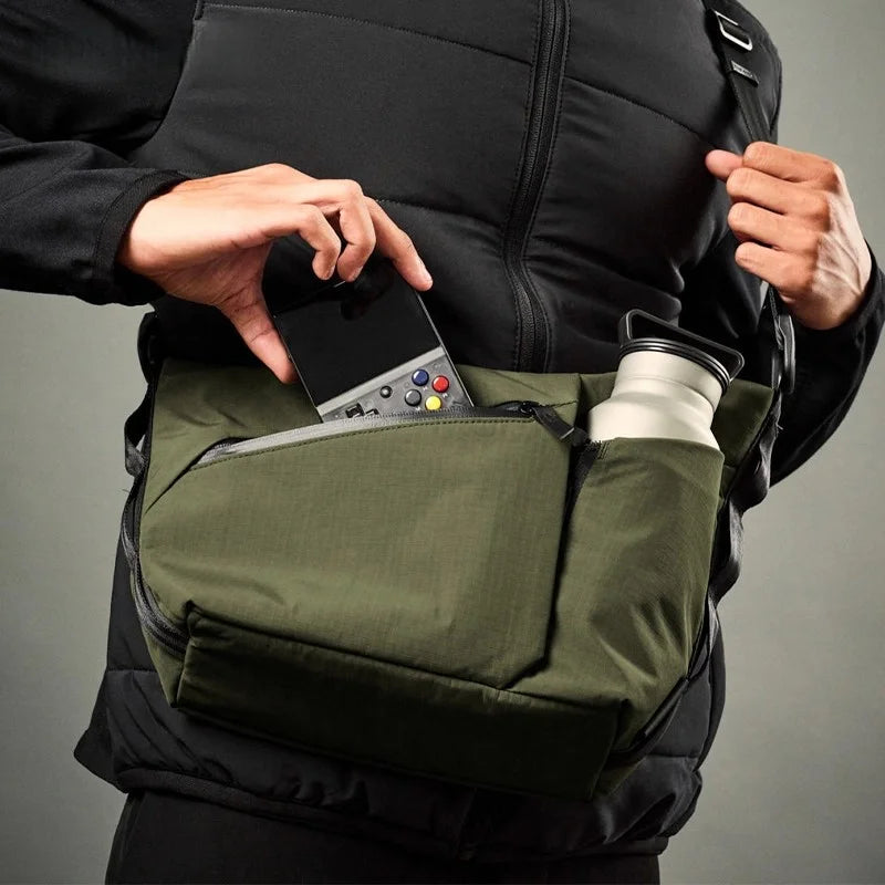 Men's Nylon Crossbody Shoulder Bag - Durable Large Capacity Travel Pack