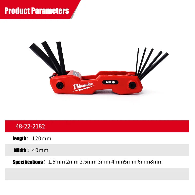Milwaukee 8-Piece Metric Folding Hex Wrench Set - Versatile Tool