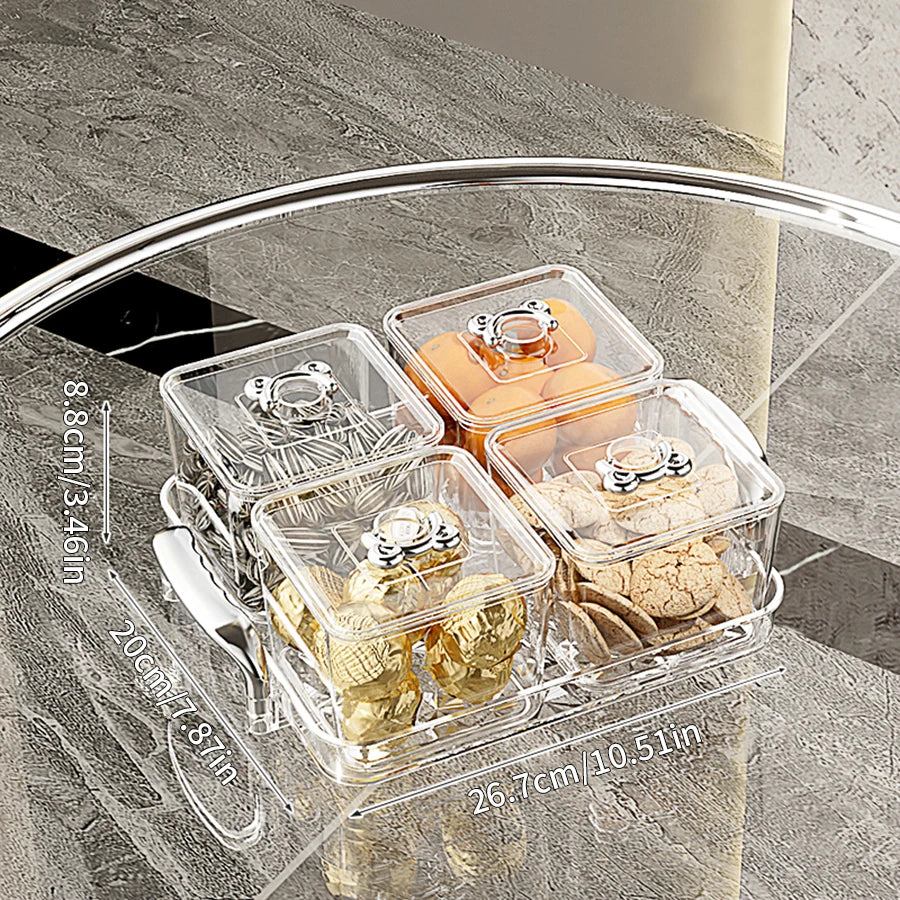 4/6 Compartment Clear Plastic Storage Tray – Durable & Eco-Friendly