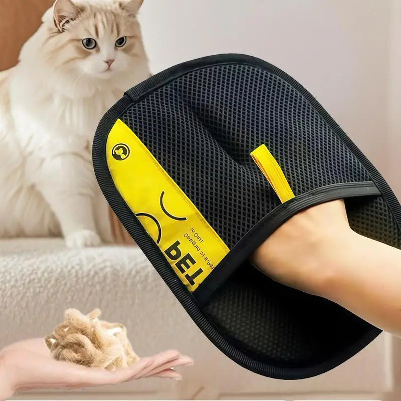Electrostatic Pet Hair Remover Gloves for Cats & Dogs - 2-in-1 Lint Brush