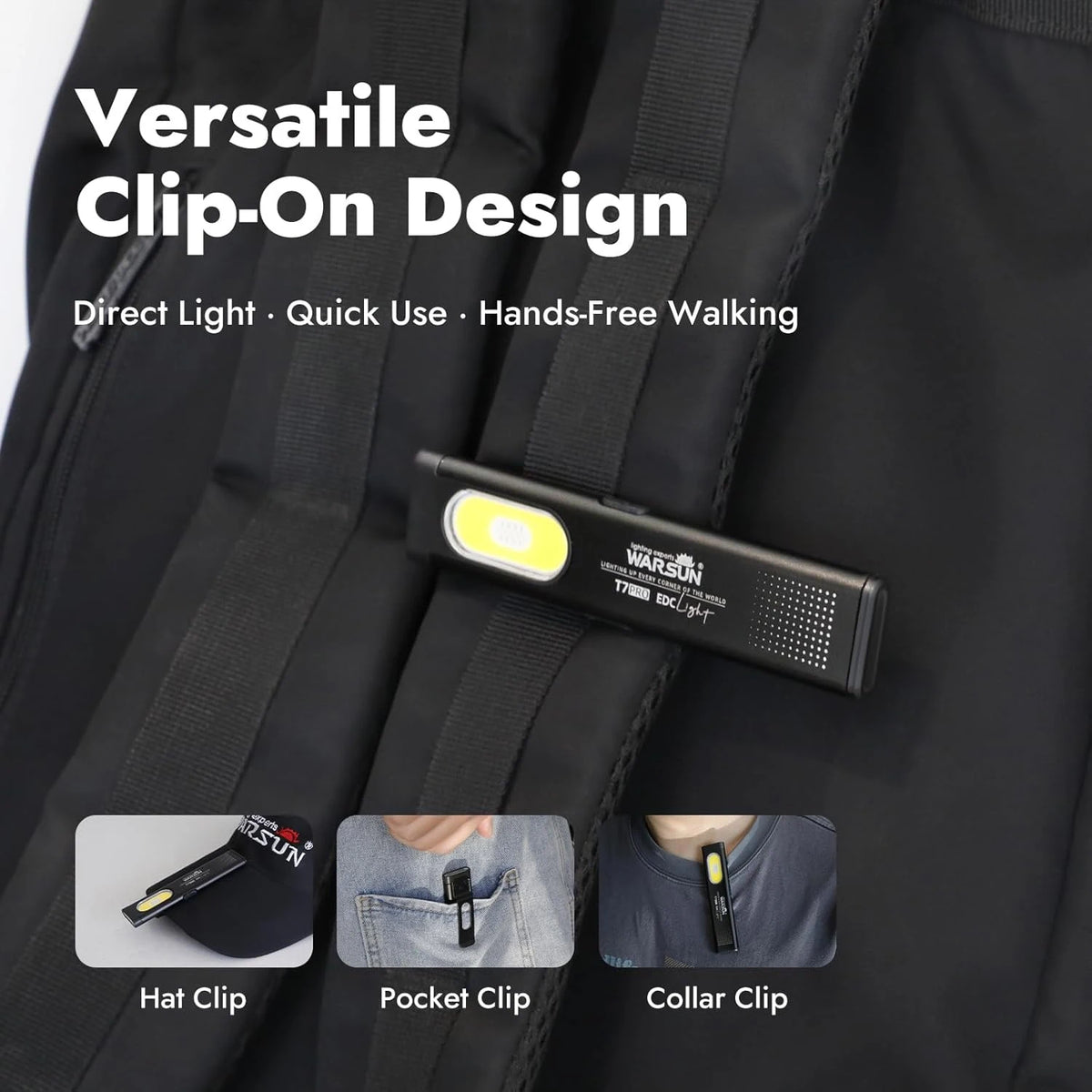 Warsun T7 Rechargeable LED Keychain Flashlight - 600 Lumen Mini Torch