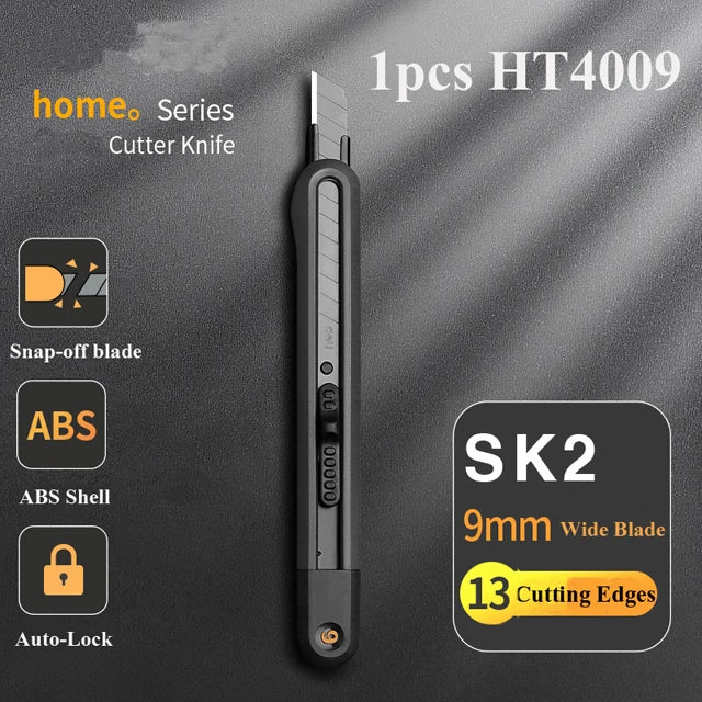 Deli 9mm & 18mm Snap-off Utility Knife with Auto Lock - Precision Cutting