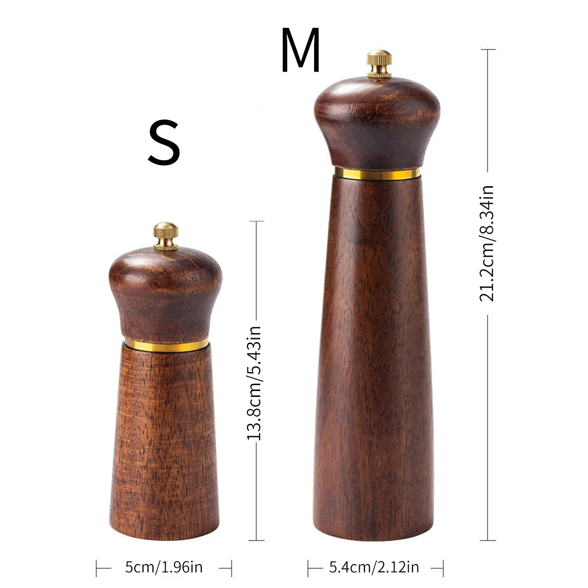 Antique Wood Pepper Mill - Stylish Salt and Pepper Grinder