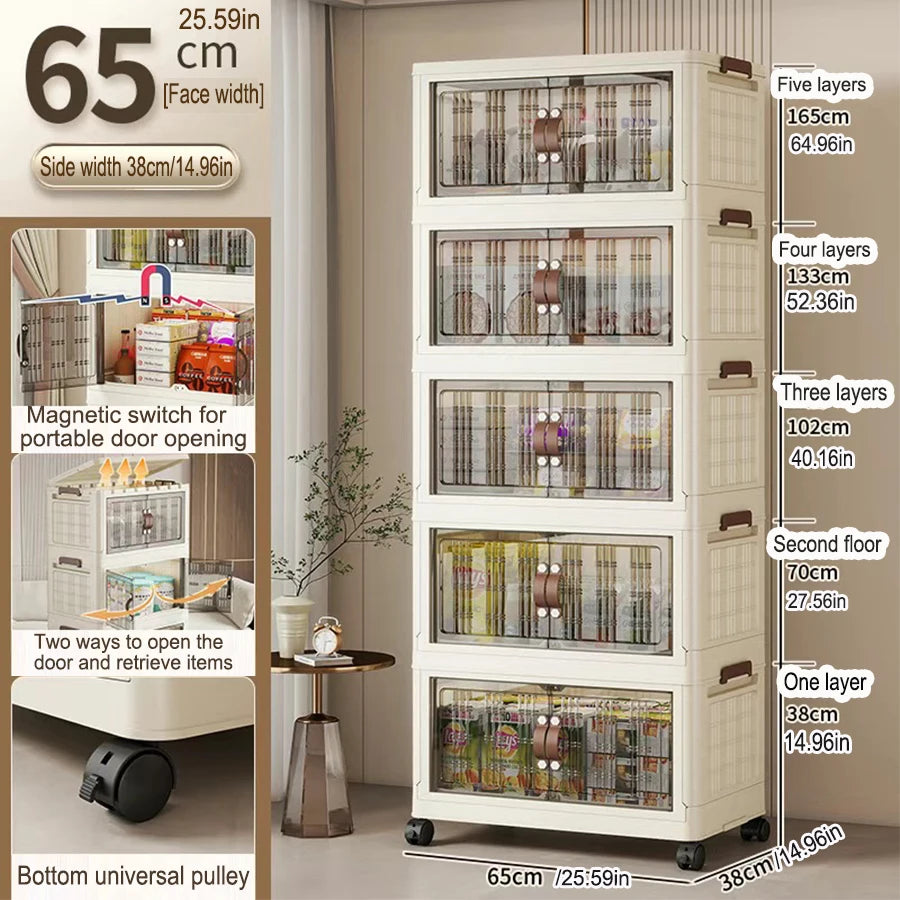 Eco-Friendly Large Capacity Folding Storage Cabinet - Space Saver