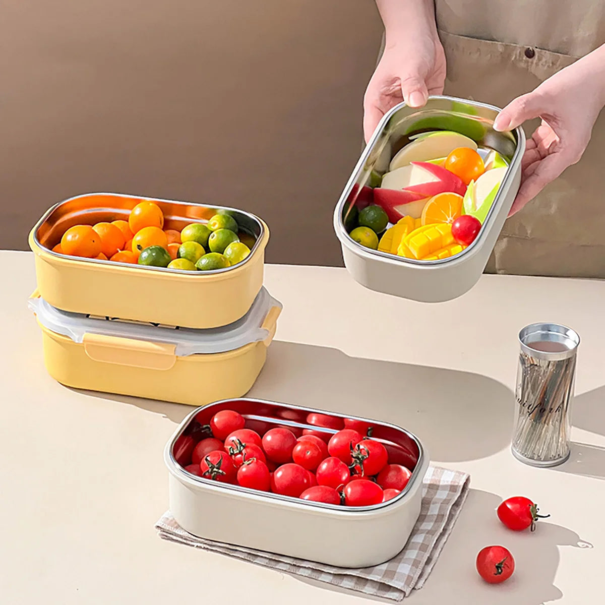 900ml Stainless Steel Leak-proof Lunch Box – Eco-Friendly & Microwave Safe